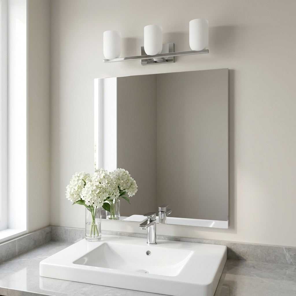 Neblina Three Light Vanity in Chrome Generation Lighting Canada