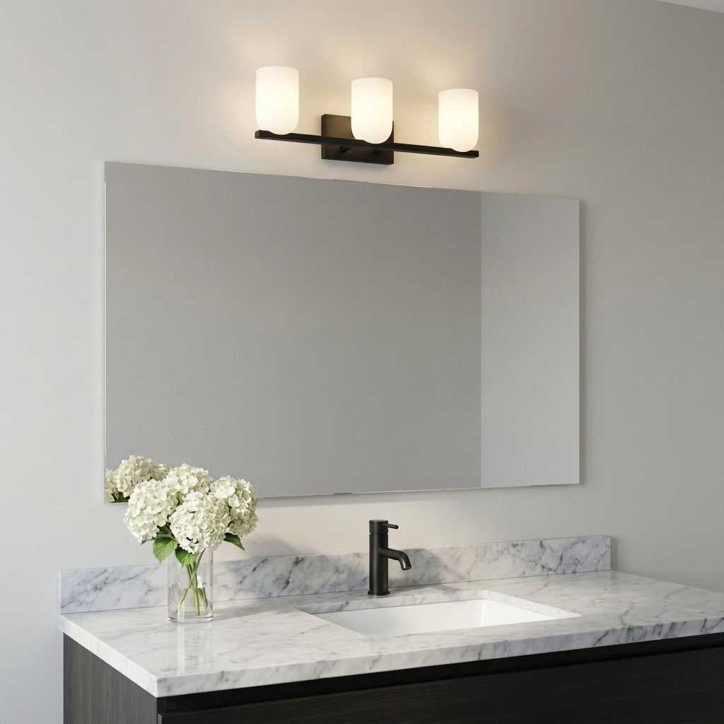 Neblina Three Light Vanity in Midnight Black Generation Lighting Canada