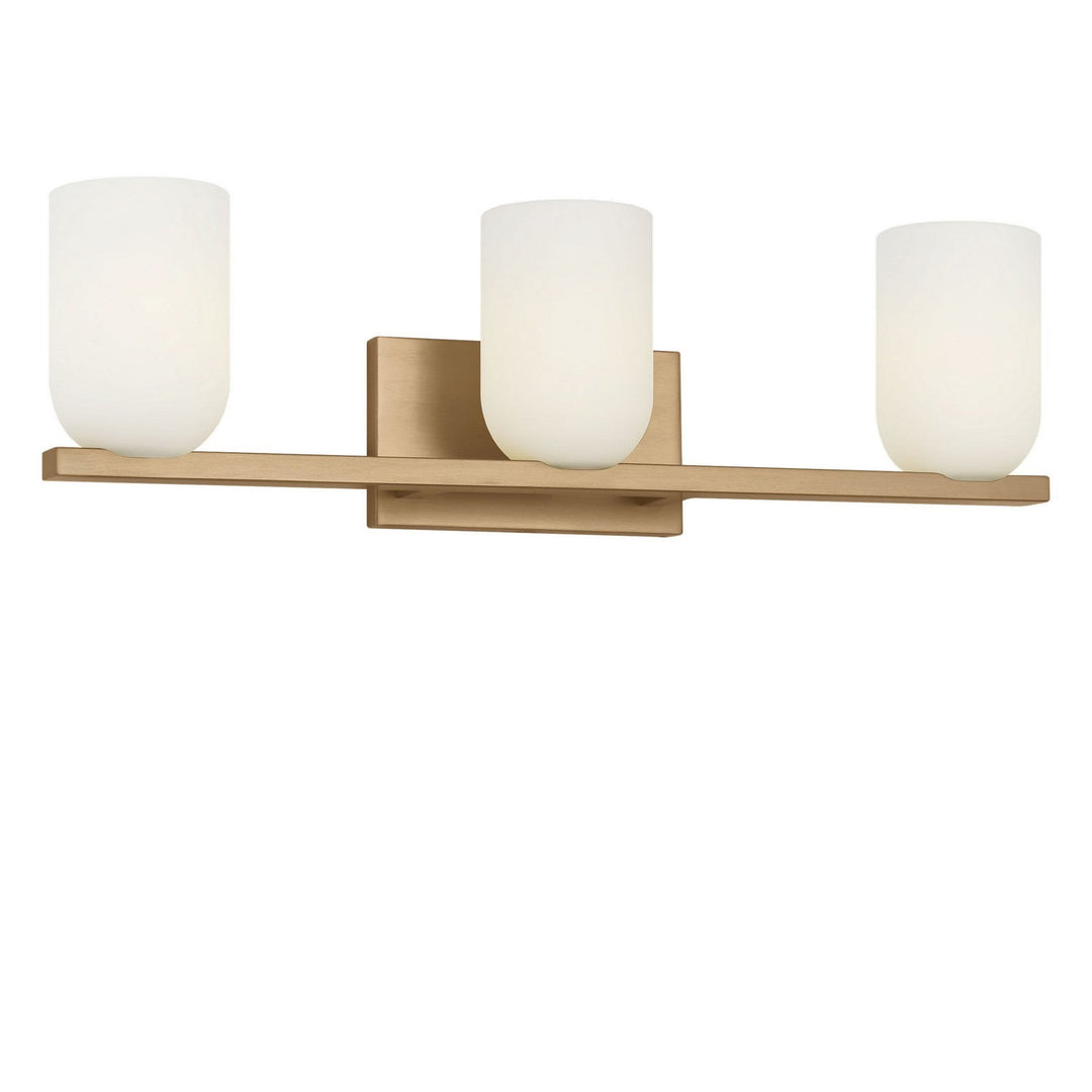 Neblina Three Light Vanity in Satin Brass Generation Lighting Canada