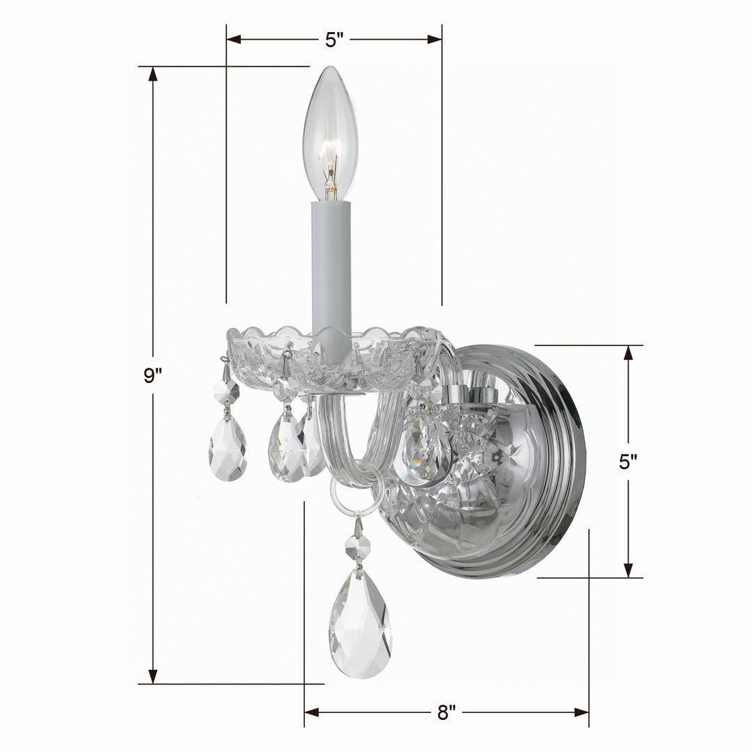Crystorama - 1031-CH-CL-SAQ - One Light Wall Sconce - Traditional Crystal - Polished Chrome
