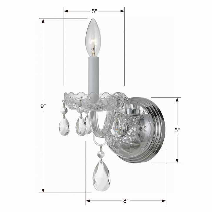 Crystorama - 1031-CH-CL-SAQ - One Light Wall Sconce - Traditional Crystal - Polished Chrome