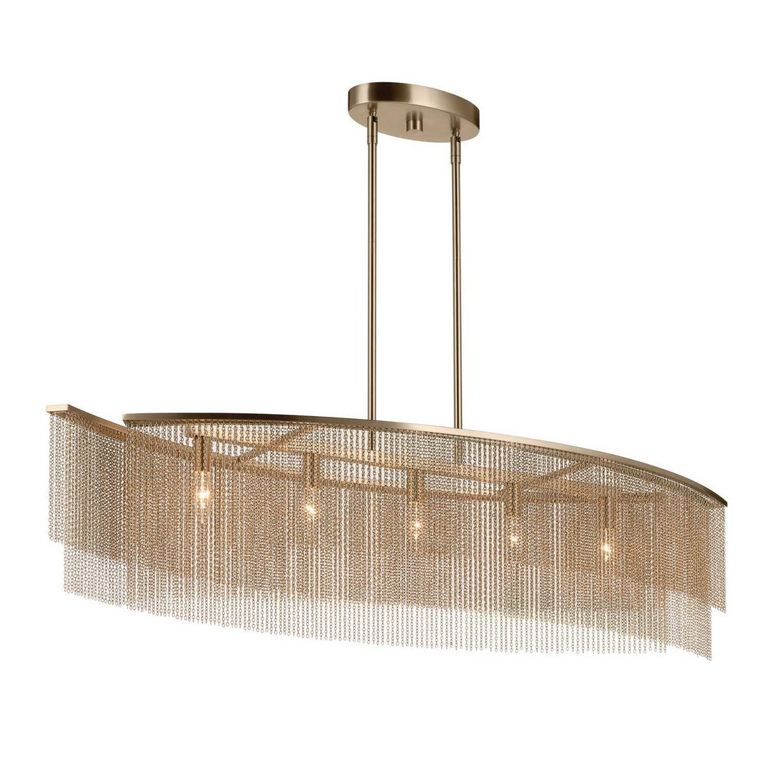 Kichler Canada - 52825CPZ - Five Light Linear Chandelier - Khaite - Champagne Bronze