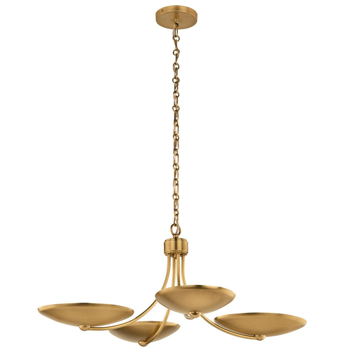 Palmela Four Light Chandelier/Semi Flush in Lacquered Brass Kichler Canada