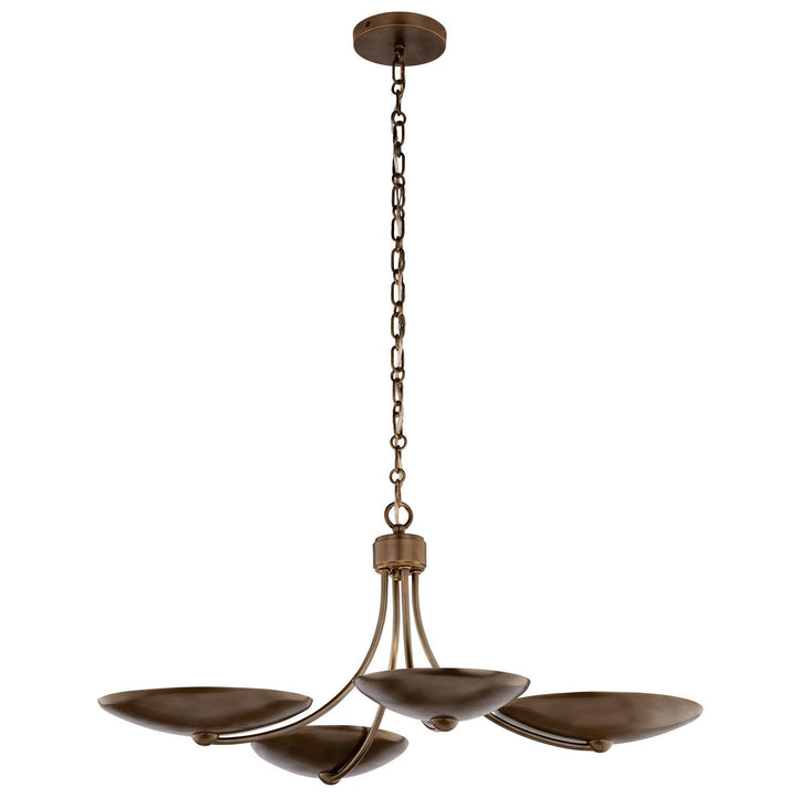 Palmela Four Light Chandelier/Semi Flush in Lacquered Brass Kichler Canada