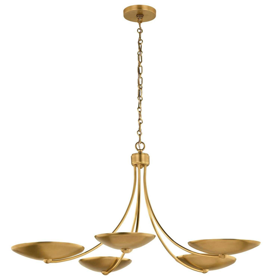 Palmela Five Light Chandelier in Lacquered Brass Kichler Canada