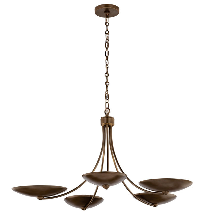Palmela Five Light Chandelier in Lacquered Brass Kichler Canada