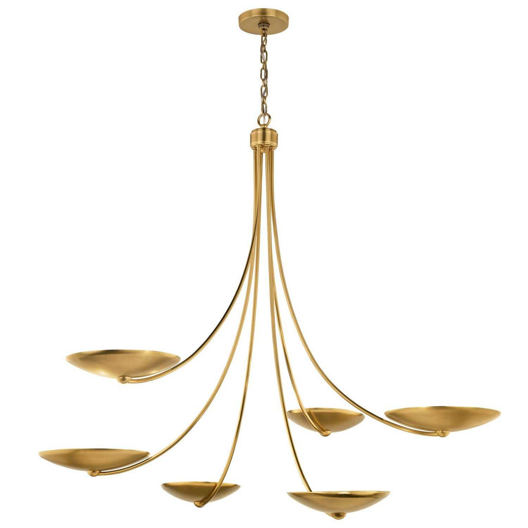 Palmela Six Light Chandelier in Lacquered Brass Kichler Canada