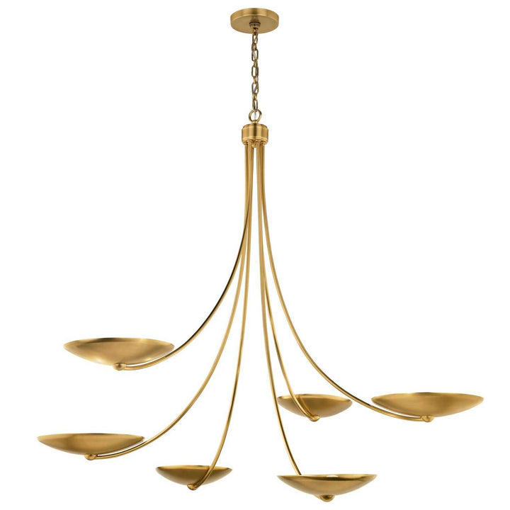 Palmela Six Light Chandelier in Lacquered Brass Kichler Canada