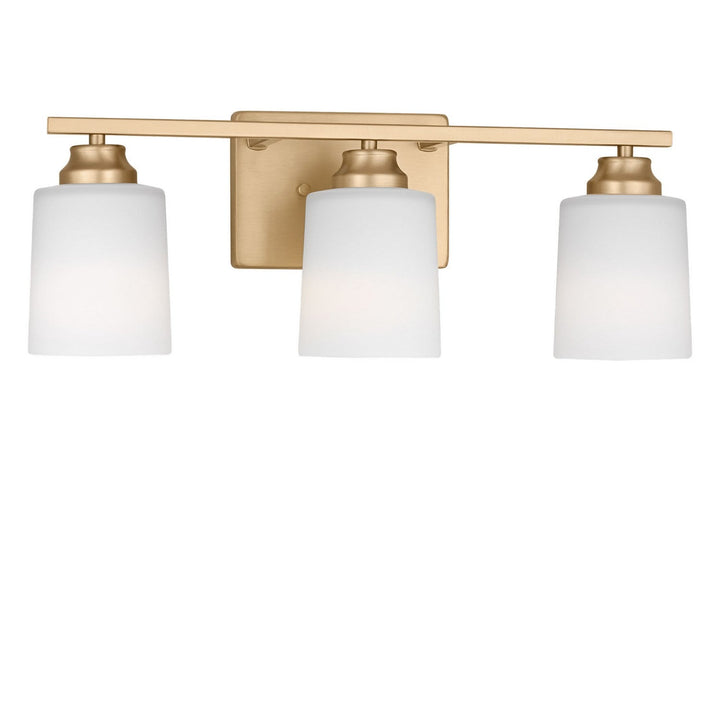 Vinton Three Light Bath in Satin Brass Generation Lighting Canada