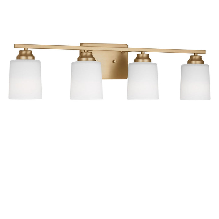Vinton Four Light Bath in Satin Brass Generation Lighting Canada