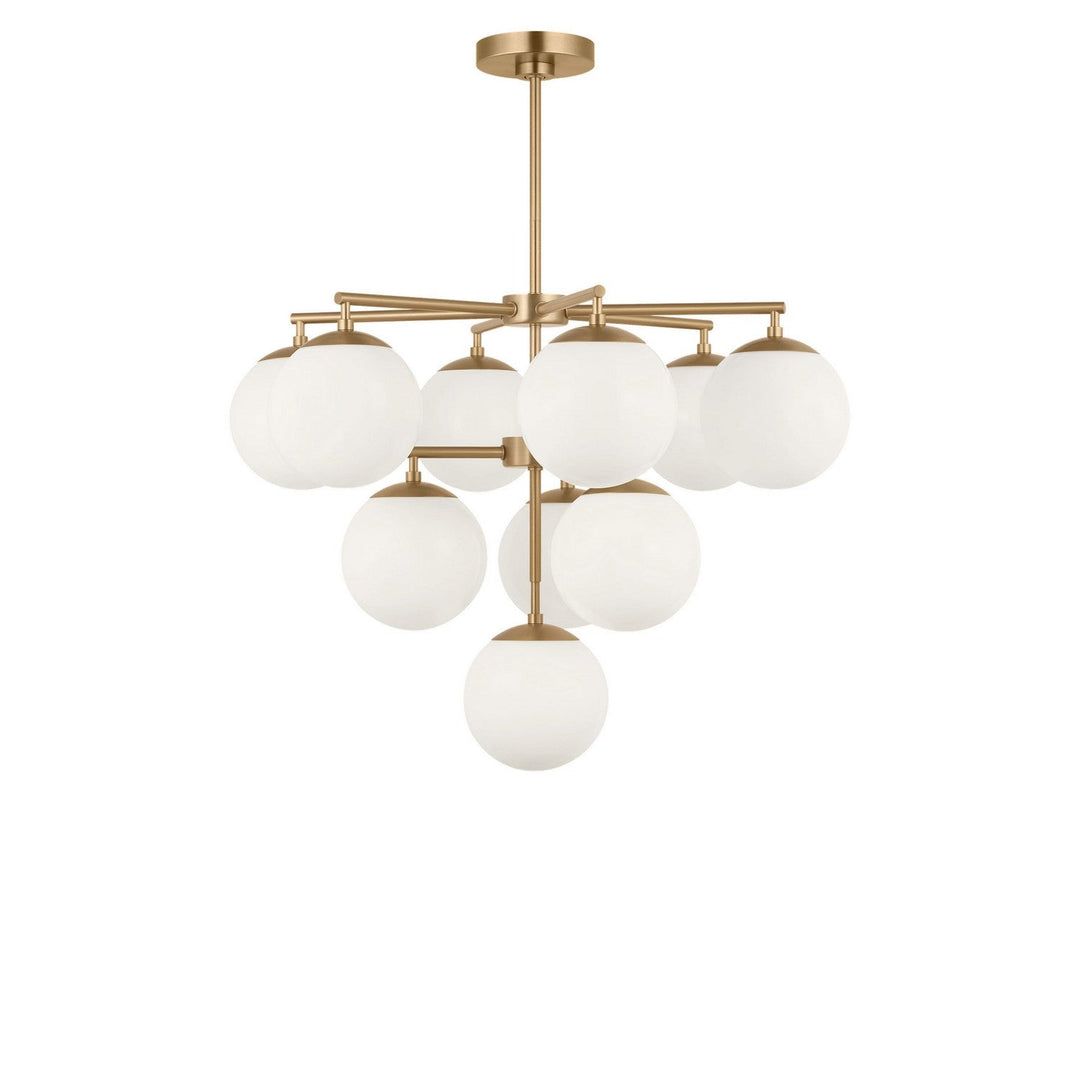 Nube Ten Light Chandelier in Satin Brass Generation Lighting Canada