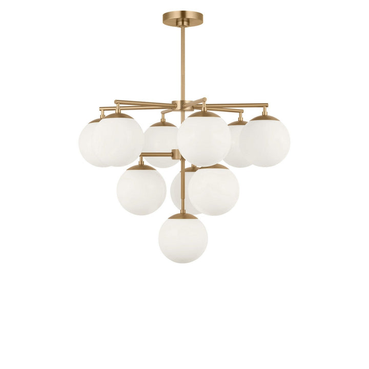 Nube Ten Light Chandelier in Satin Brass Generation Lighting Canada