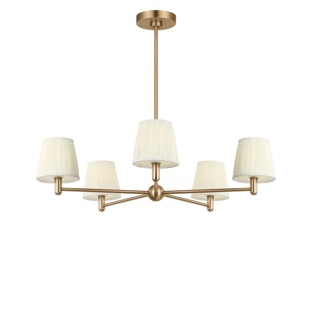 Vilera Five Light Chandelier in Satin Brass Generation Lighting Canada