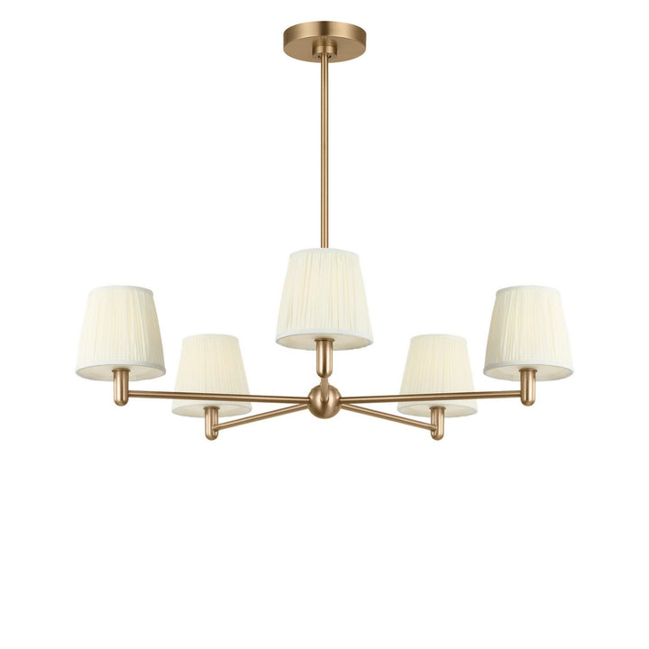 Vilera Five Light Chandelier in Satin Brass Generation Lighting Canada