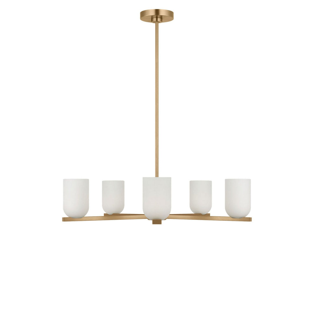 Neblina Five Light Chandelier in Satin Brass Generation Lighting Canada