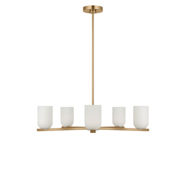 Neblina Five Light Chandelier in Satin Brass Generation Lighting Canada