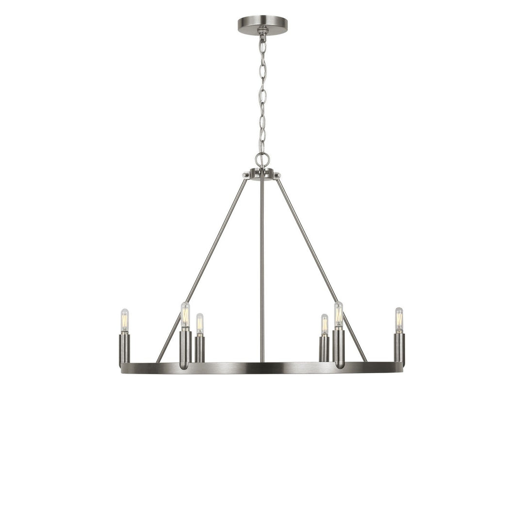Mirla Six Light Chandelier in Brushed Nickel Generation Lighting Canada