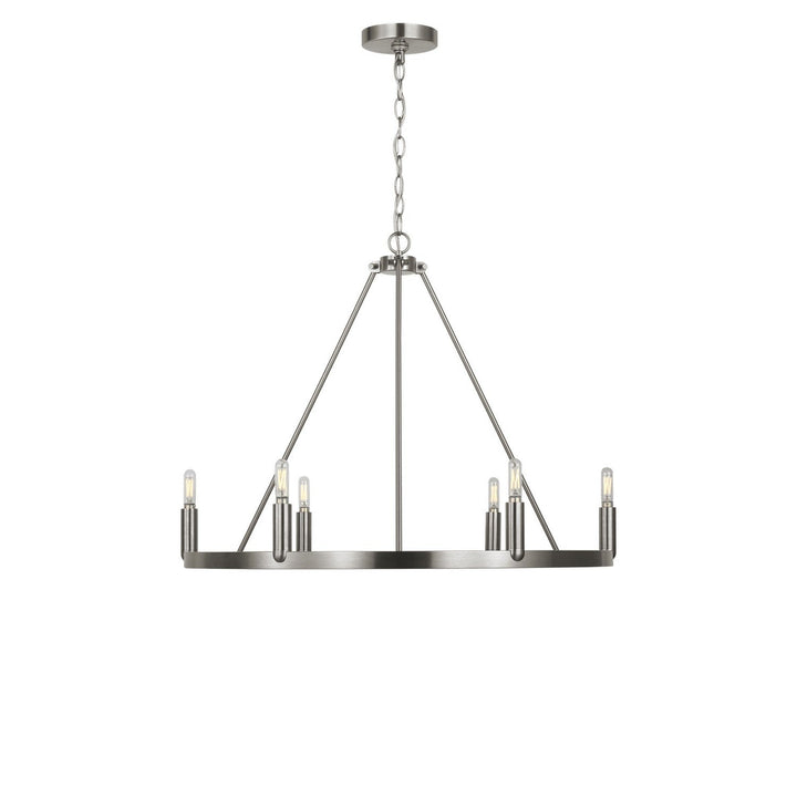 Mirla Six Light Chandelier in Brushed Nickel Generation Lighting Canada