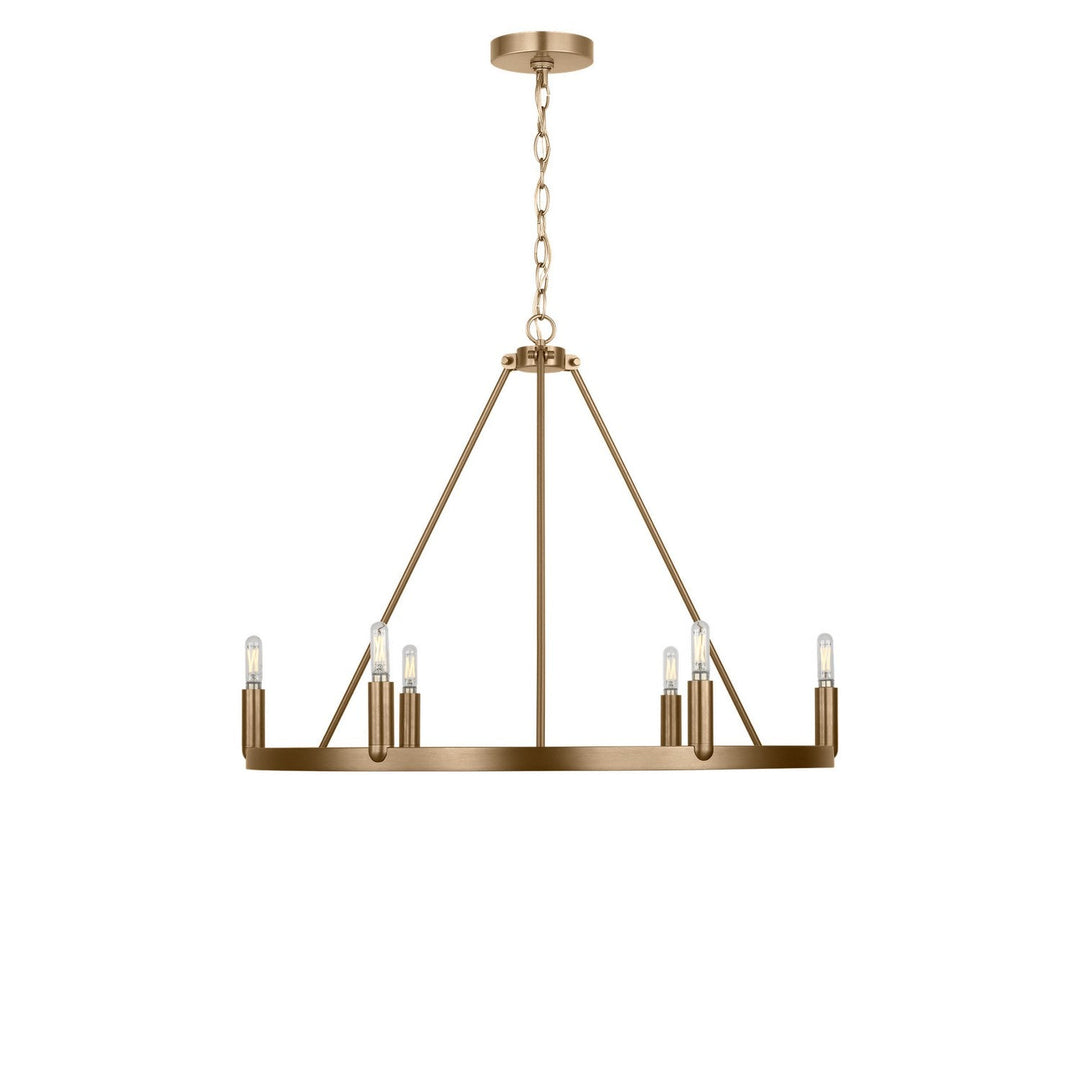 Mirla Six Light Chandelier in Satin Brass Generation Lighting Canada