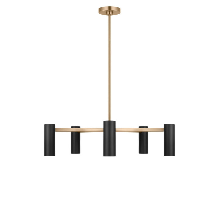 Zentro Five Light Chandelier in Satin Brass Generation Lighting Canada