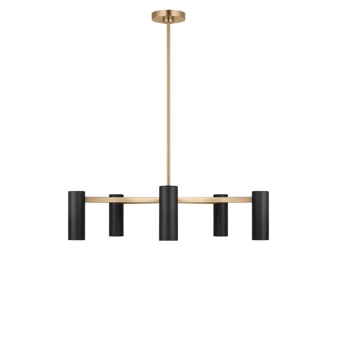 Zentro Five Light Chandelier in Satin Brass Generation Lighting Canada