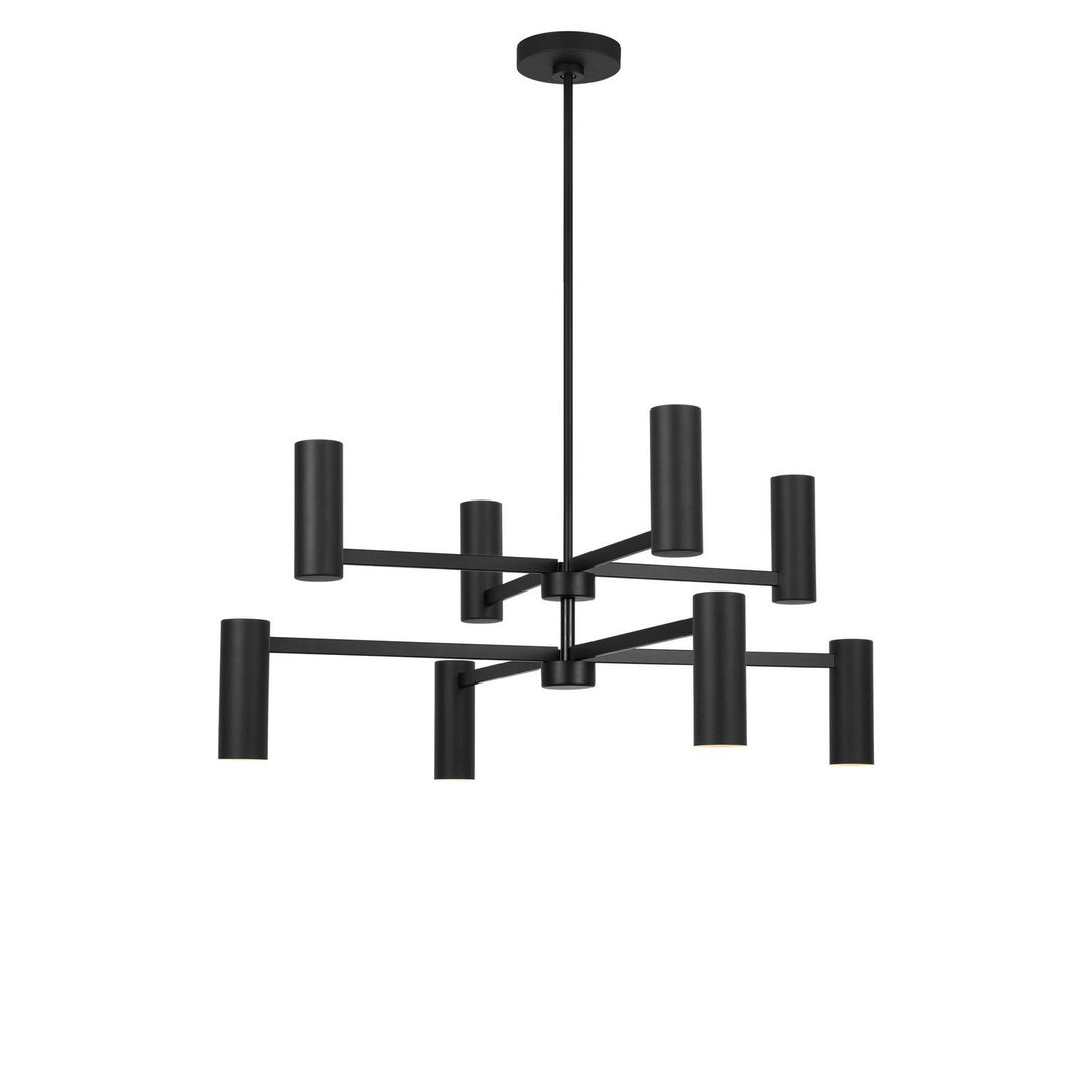 Zentro Eight Light Chandelier in Midnight Black Generation Lighting Canada