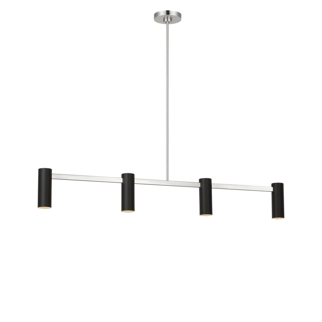 Zentro Four Light Linear Chandelier in Brushed Nickel Generation Lighting Canada