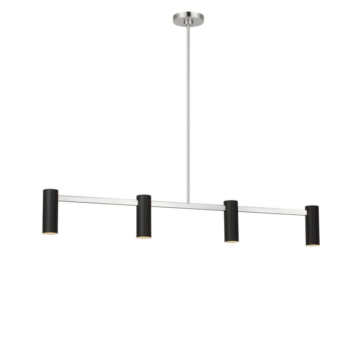 Zentro Four Light Linear Chandelier in Brushed Nickel Generation Lighting Canada