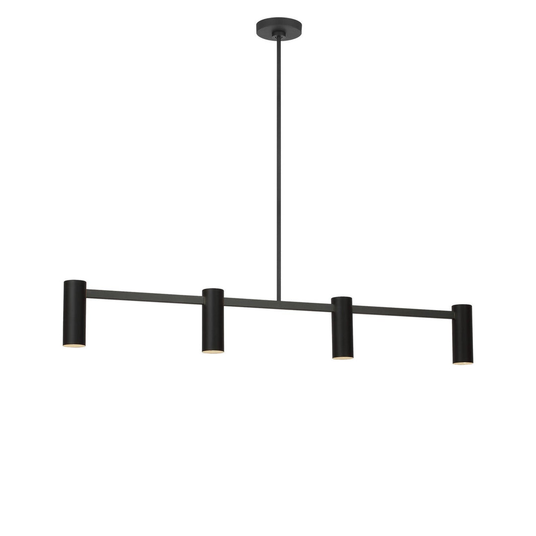 Zentro Four Light Linear Chandelier in Midnight Black Generation Lighting Canada