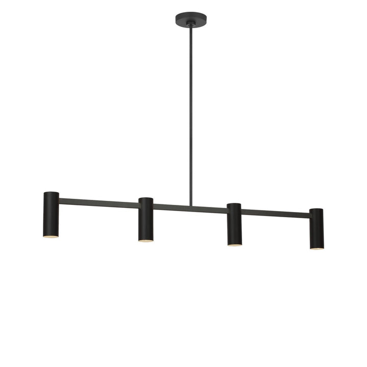 Zentro Four Light Linear Chandelier in Midnight Black Generation Lighting Canada