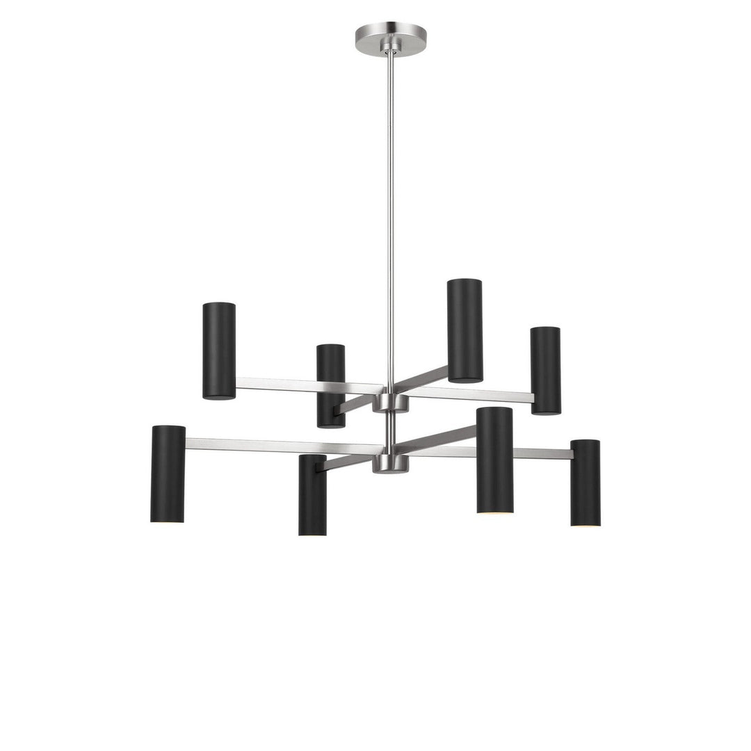 Zentro Eight Light Chandelier in Brushed Nickel Generation Lighting Canada