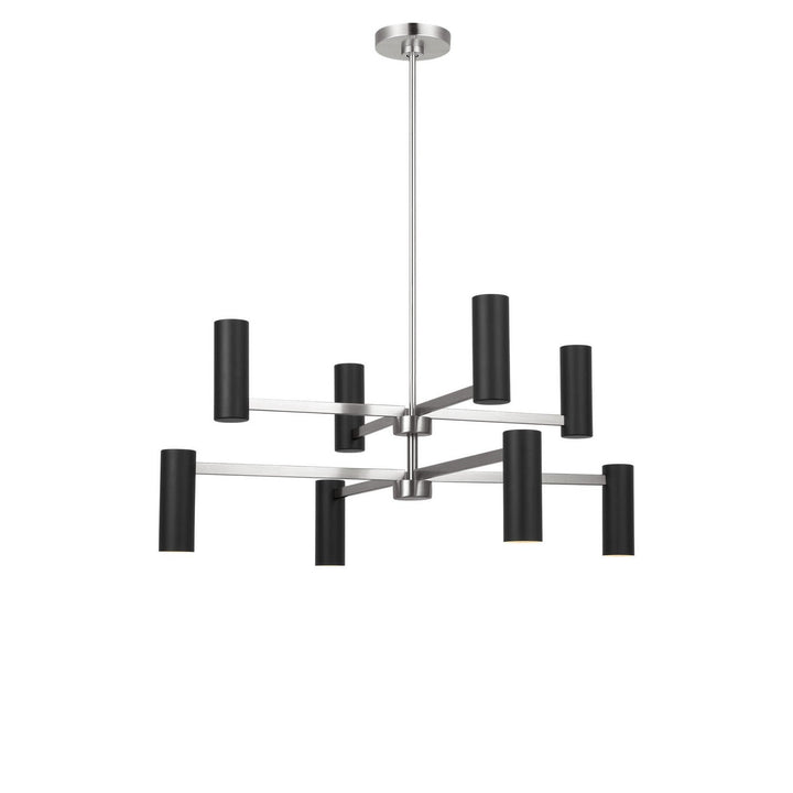 Zentro Eight Light Chandelier in Brushed Nickel Generation Lighting Canada