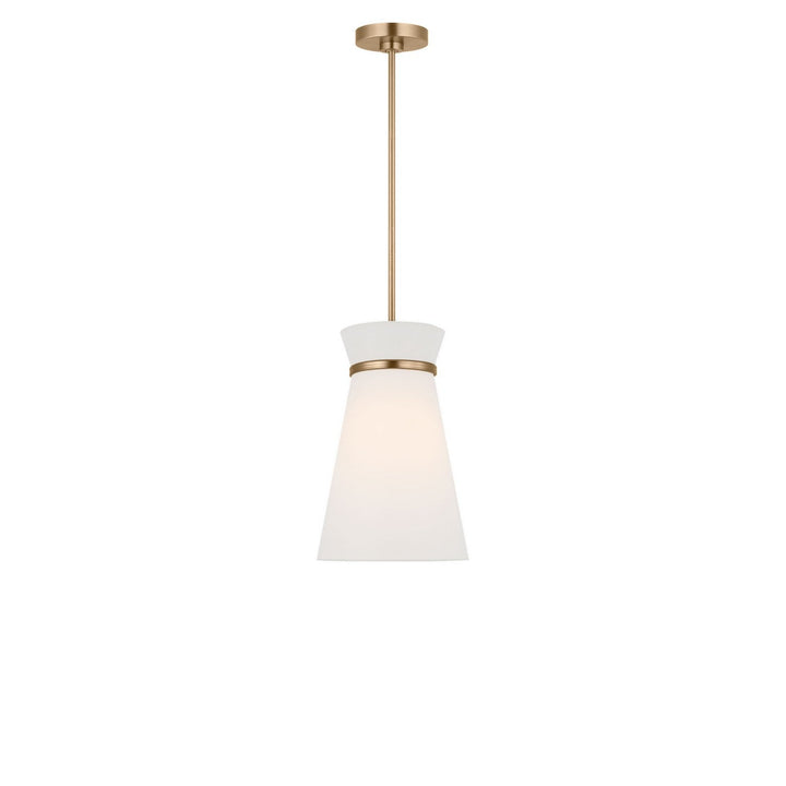 Fynn One Light Pendant in Satin Brass Generation Lighting Canada