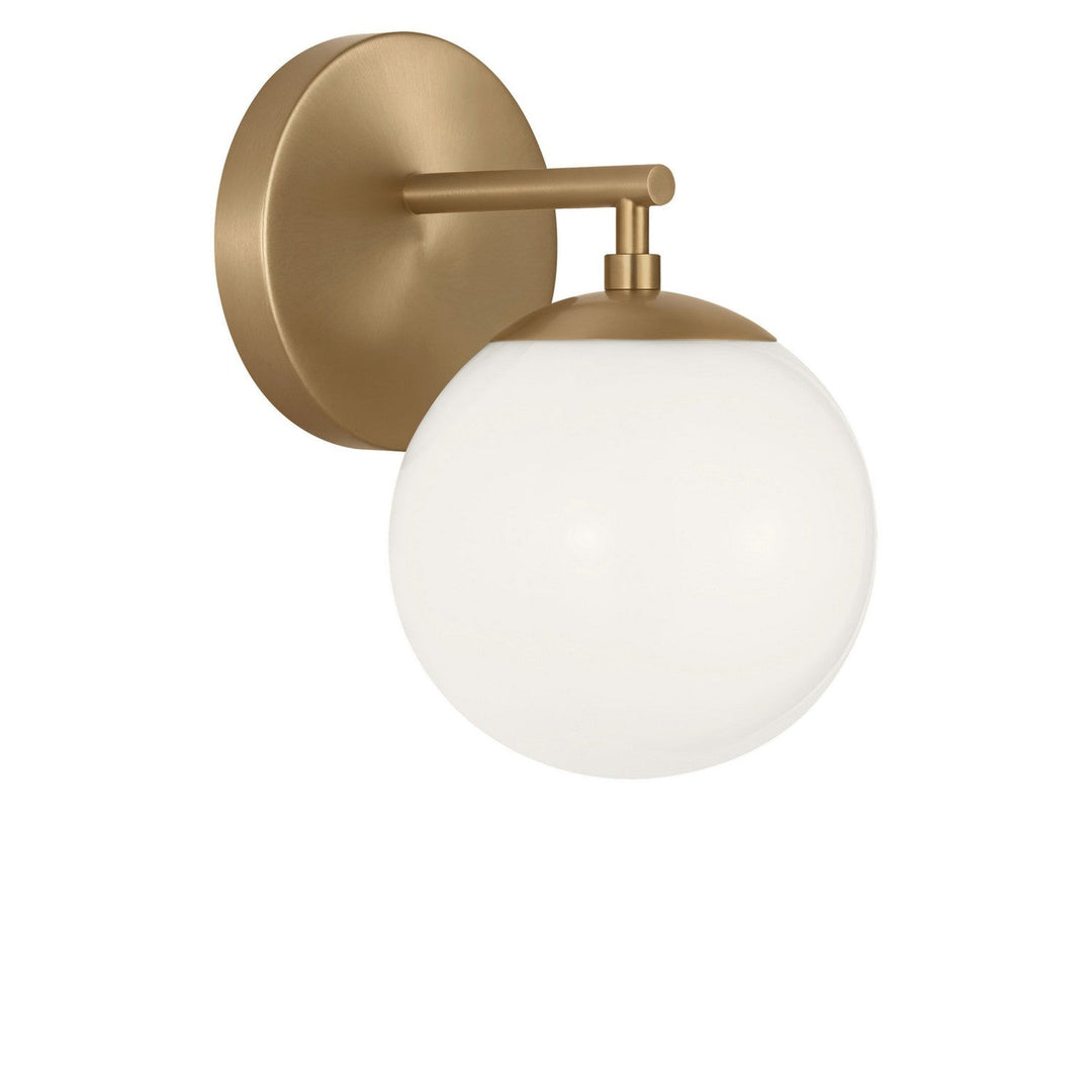 Nube One Light Vanity in Satin Brass Generation Lighting Canada