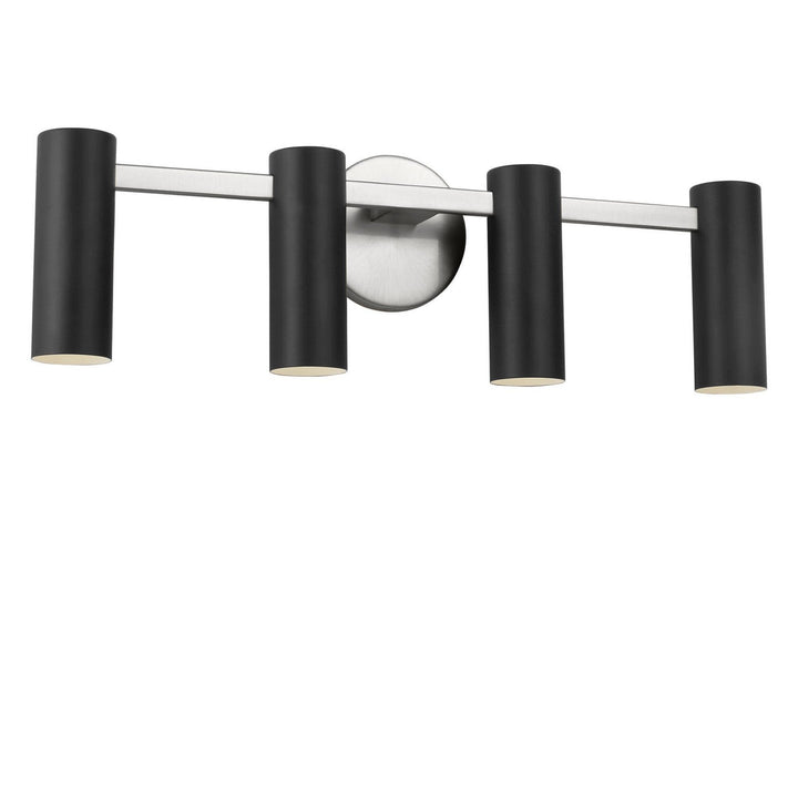 Zentro Four Light Vanity in Brushed Nickel Generation Lighting Canada