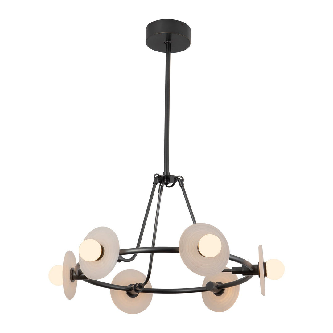 Dahlia LED Chandelier in Urban Bronze/Alabaster Alora Canada