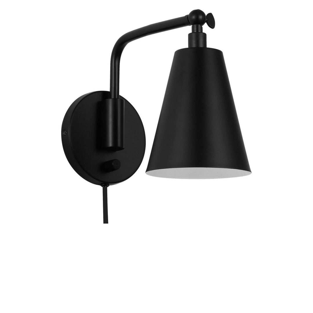 Drae One Light Wall Sconce in Midnight Black Generation Lighting Canada