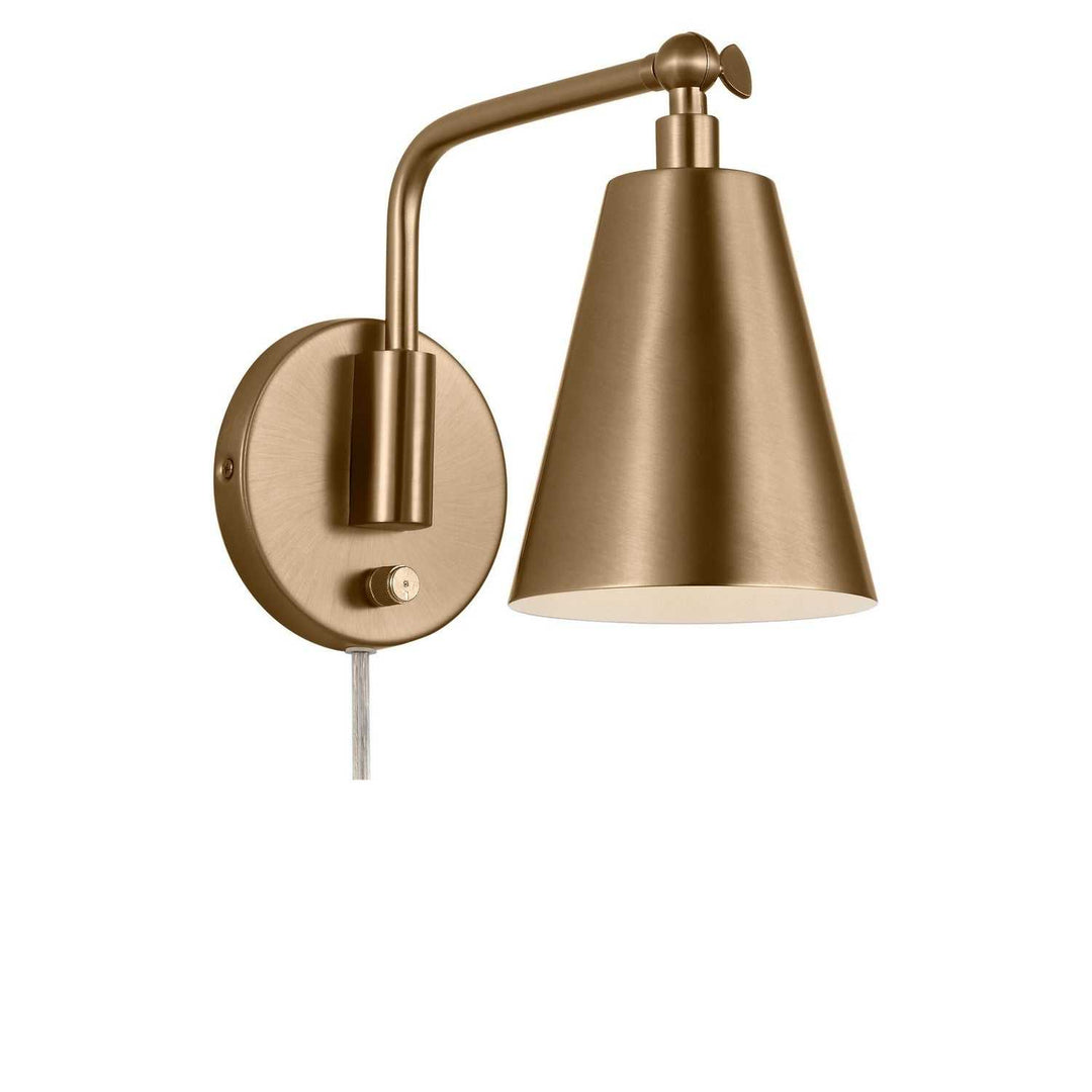 Drae One Light Wall Sconce in Satin Brass Generation Lighting Canada