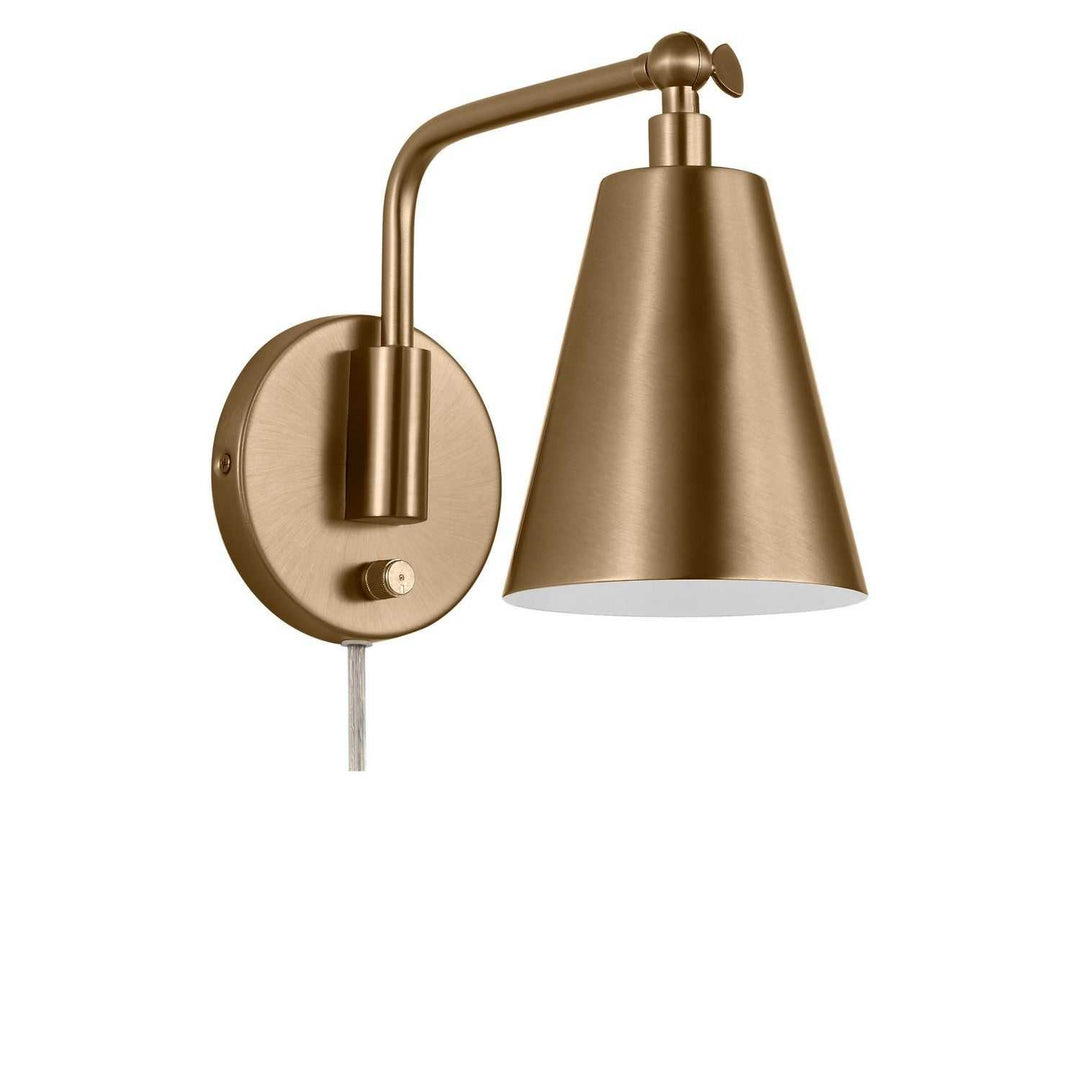 Drae One Light Wall Sconce in Satin Brass Generation Lighting Canada
