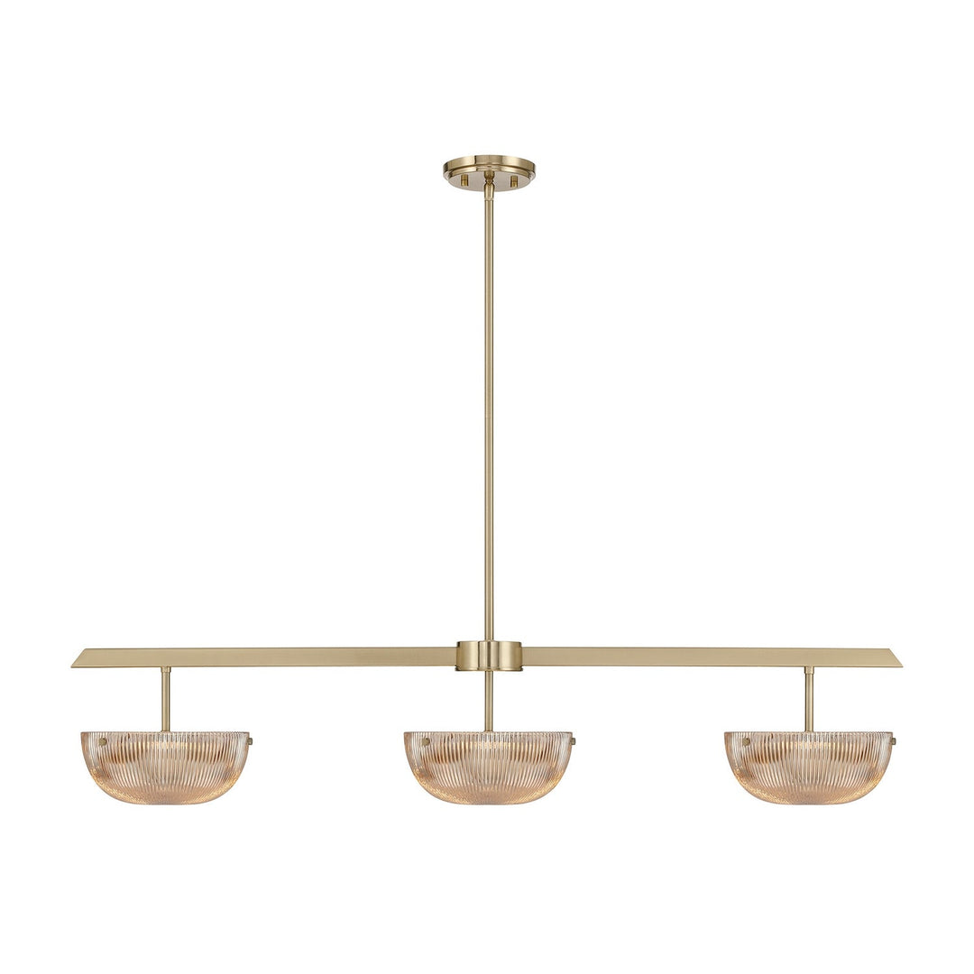 Hubbard LED Linear Chandelier in Noble Brass Savoy House