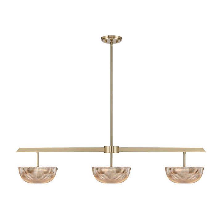 Hubbard LED Linear Chandelier in Noble Brass Savoy House
