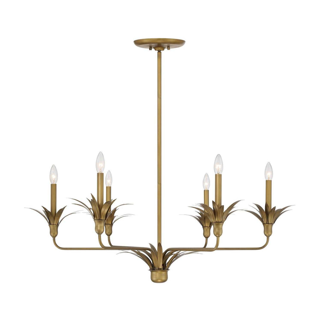 Strathmore Six Light Chandelier in Antique Patina Savoy House