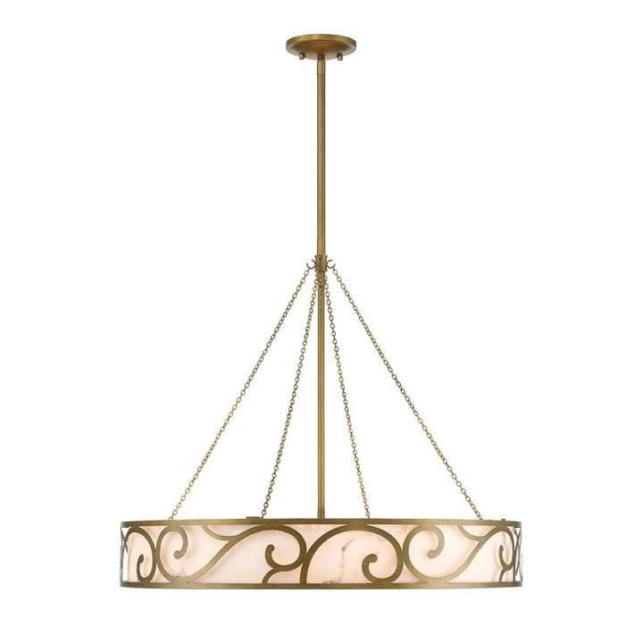 Halstead Eight Light Chandelier in Antique Patina Savoy House