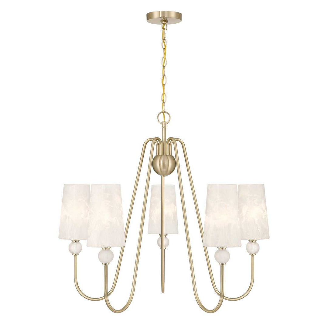 Sheldon Five Light Chandelier in Noble Brass Savoy House
