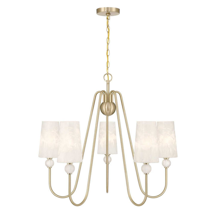 Sheldon Five Light Chandelier in Noble Brass Savoy House