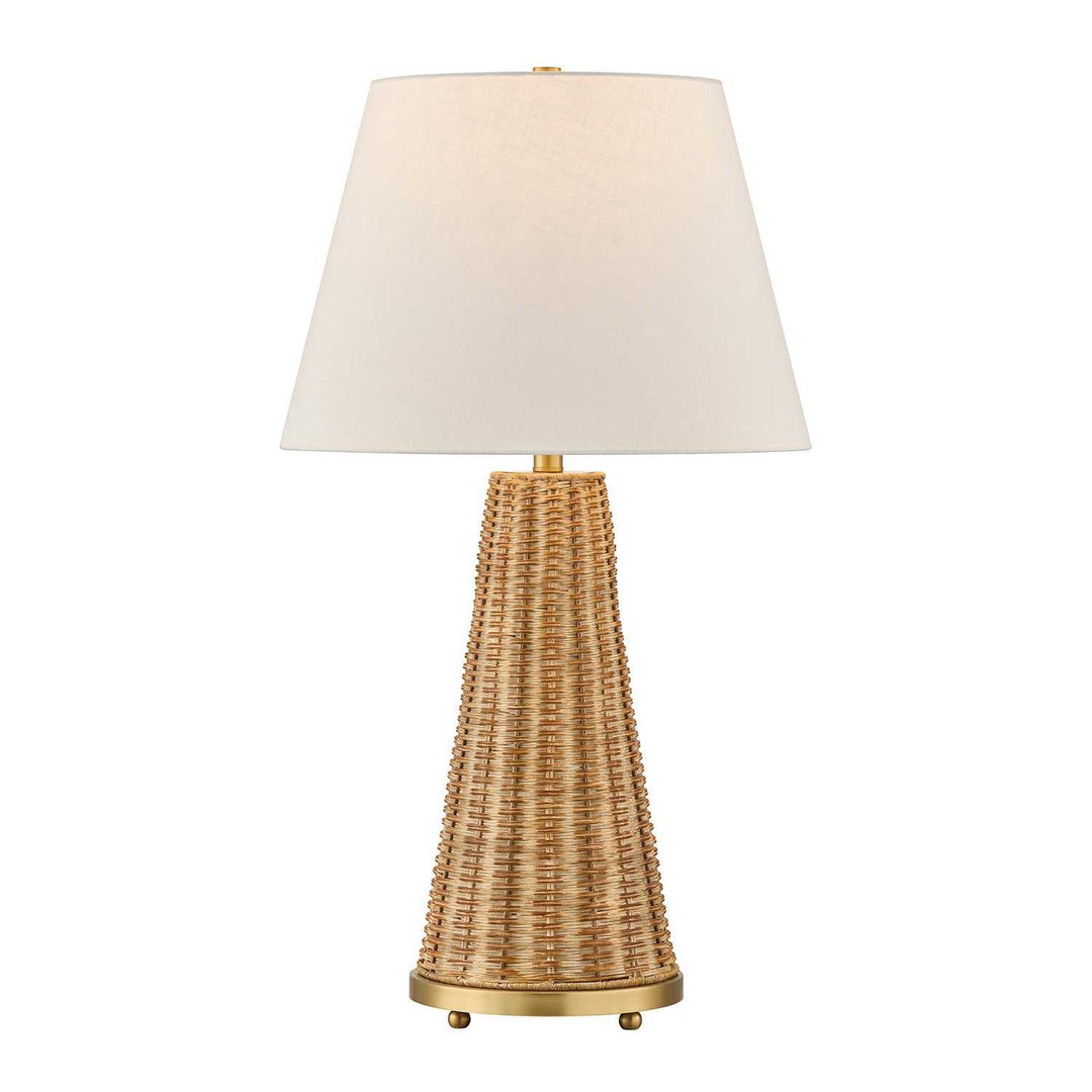Eleanor One Light Table Lamp in Brass and Wicker Savoy House