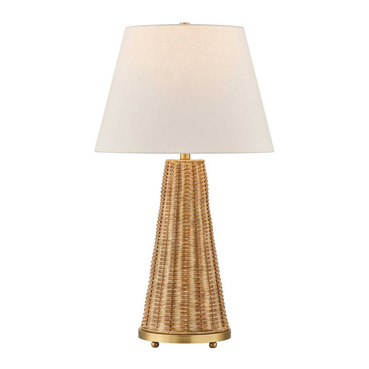Eleanor One Light Table Lamp in Brass and Wicker Savoy House