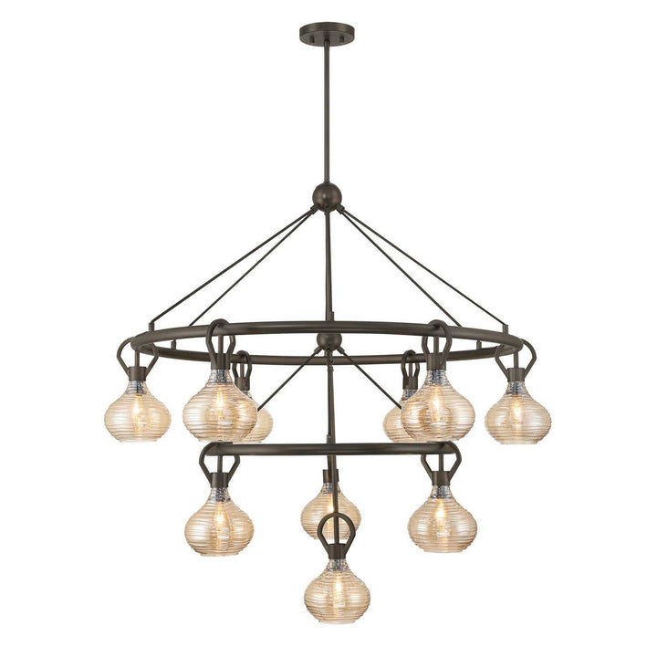 Sheriden Ten Light Chandelier in Mediterranean Bronze Savoy House