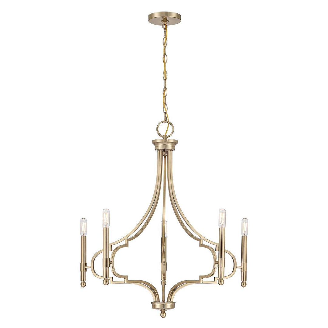 Woodlawn Five Light Chandelier in Noble Brass Savoy House
