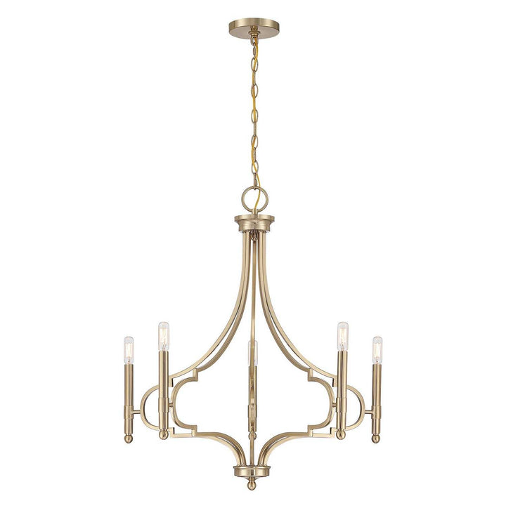 Woodlawn Five Light Chandelier in Noble Brass Savoy House